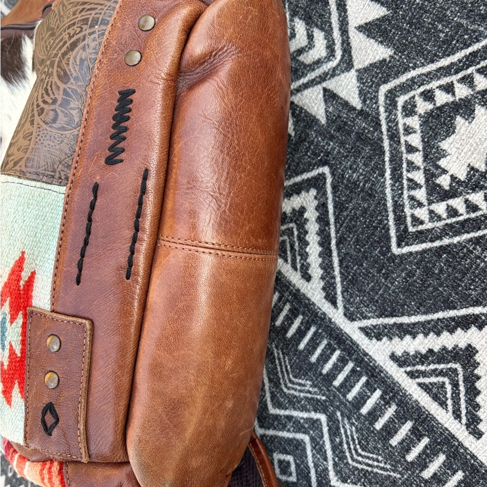 STS Ranchwear Brown Leather Backpack & matching wallet - Picture 10 of 11